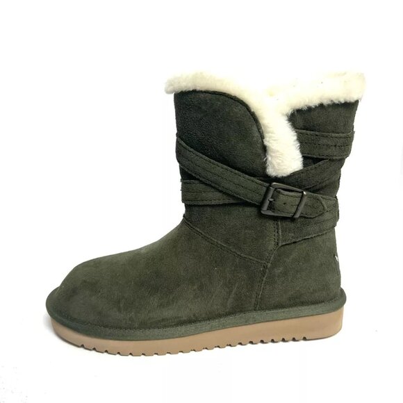 Koolaburra Womens Delene Short Boot Olive 6 M - Picture 1 of 5